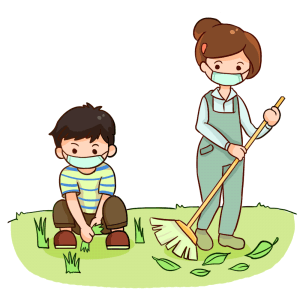 庭の掃除
